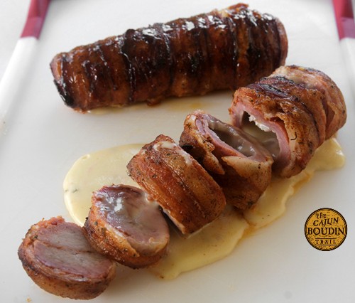 Bacon Wrapped and Cheese Stuffed Pork Tenderloin